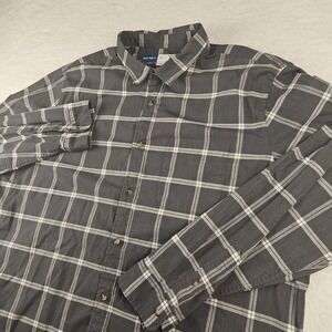 Old‎ Navy Everyday Built In Flex Shirt Mens Regular Fit XXL Gray Check Button Up